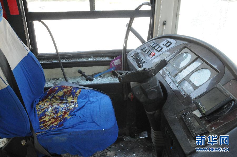 　事發(fā)公交車駕駛室（8月20日攝）。
