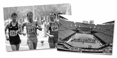 左圖:5月10日,遼寧隊選手耿志耀(左一)在十二運男子50公里競走比賽中。 　　新華社記者 李 鋼攝 　　右圖:6月10日,十二運網(wǎng)球團體賽在大連正式開拍,部分比賽遭遇了“零觀眾”的尷尬場面。 　　人民視覺