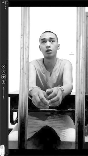 在看守所里的陳明燦。視頻截圖