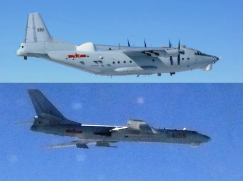 中國轟6運8編隊穿越島鏈 日戰(zhàn)機升空應對