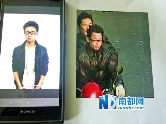 叉車司機(jī)肖東。飛車搶奪嫌疑人(戴眼鏡者)。