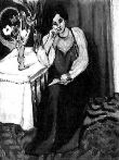 馬蒂斯的《穿著黃、白服裝閱讀的女孩》