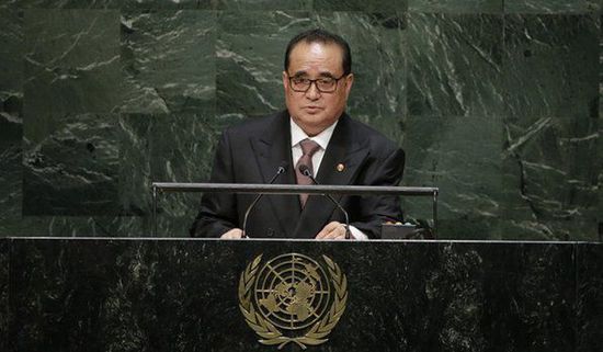 9月27日，朝鮮外相李洙墉在聯(lián)大發(fā)表講話。