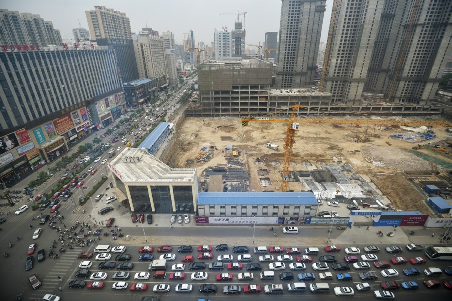 5月21日，太原體育路口車輛大面積擁堵。山西青年報胡遠嘉