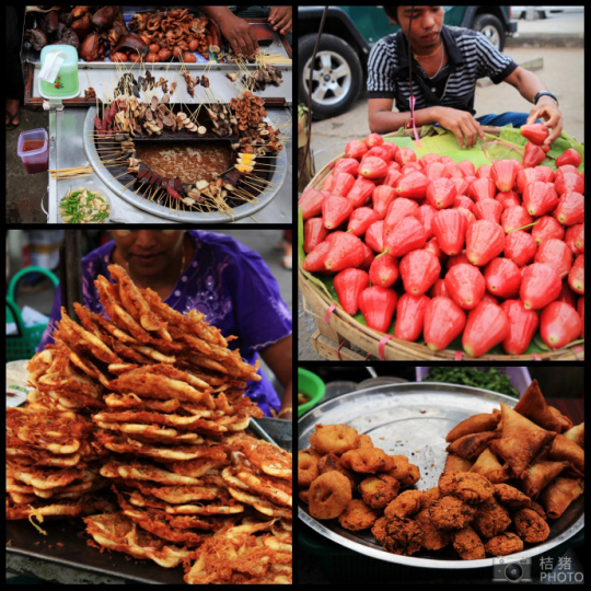 緬甸，繽紛的街邊平民小吃