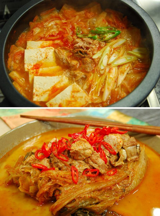 　　上圖為金槍魚泡菜湯,下圖為泡菜雜燴湯。