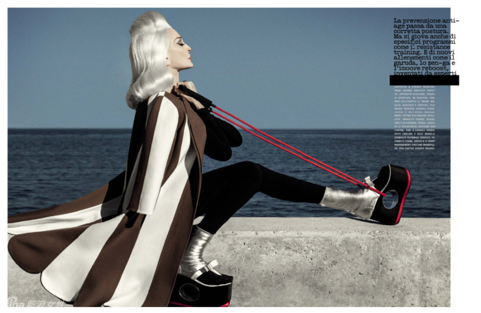 82歲時尚女魔頭領(lǐng)銜 名模健身體操大片