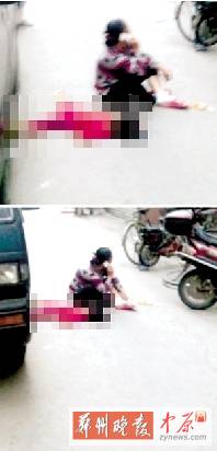 　媽媽哭著坐在旁邊打電話，孩子的爸爸還在三門峽打工。