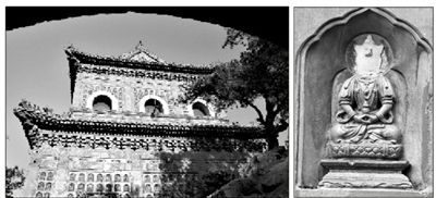 智慧海外景(左圖)和受損佛像。圖/CFP