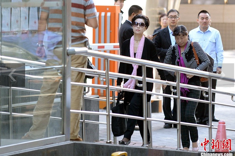 夢鴿現(xiàn)身海淀法院。中新網(wǎng)記者 金碩 攝