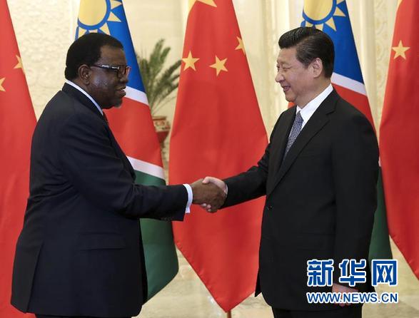 4月8日，國家主席習(xí)近平在北京人民大會堂會見納米比亞總理根哥布。新華社記者 龐興雷 攝