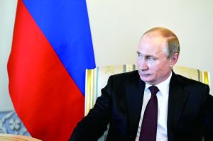 普京時隔10天來首次公開露面，3月16日，他在圣彼得堡會見吉爾吉斯斯坦總統(tǒng)阿坦巴耶夫。