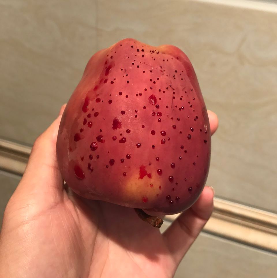 嚇懵！女子用熱水泡蘋(píng)果結(jié)果冒出血珠 咋回事？