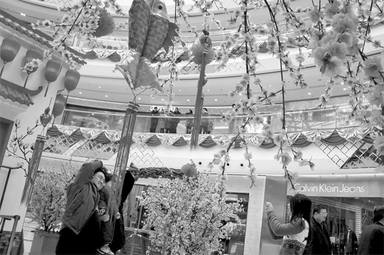 春節(jié)七天假，逛商場成了很多市民的度假方式