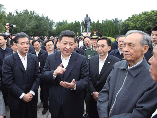 2012 年12 月，習近平任中共中央總書記后首次離京，即到改革前沿的廣東考察