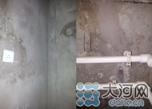 空調(diào)專用線路，用電負(fù)荷較大 圖為衛(wèi)生間電線走線