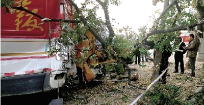 鄭州街頭大卡車"發(fā)飆"擠傷5輛車 鄭州街頭大卡車"發(fā)飆"擠傷5輛車