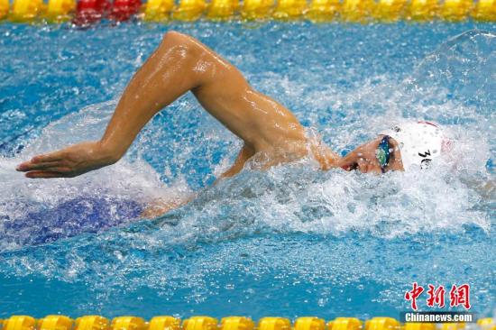 資料圖：9月21日上午，仁川亞運會游泳比賽在文鶴樸泰桓游泳館拉開大幕。