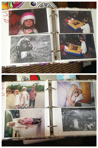 圖五：這位老爹最神的是，把一棵蘑菇的照片放進(jìn)了家庭相冊(cè)里，真正地作為家人來(lái)對(duì)待。