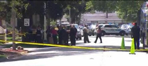 視頻截圖：雙方發(fā)生槍戰(zhàn)的居住區(qū)。