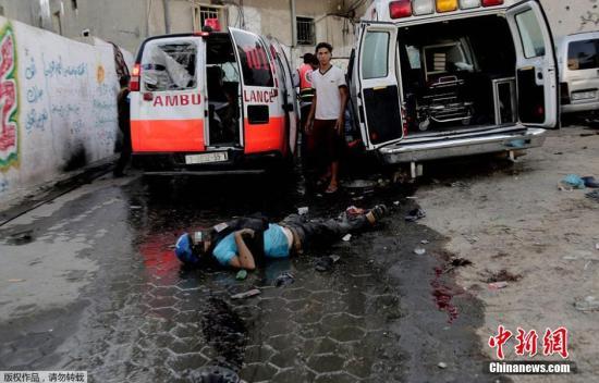 資料圖：加沙，以色列戰(zhàn)機轟炸一處市場，造成至少17名巴勒斯坦人死亡，200多人受傷。