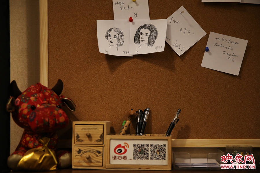 書店內(nèi)留言板一角。