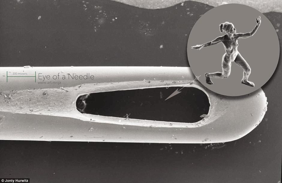 微雕藝術(shù)家3D打印納米雕塑 大小只有頭發(fā)絲一半寬 微雕藝術(shù)家3D打印納米雕塑 大小只有頭發(fā)絲一半寬